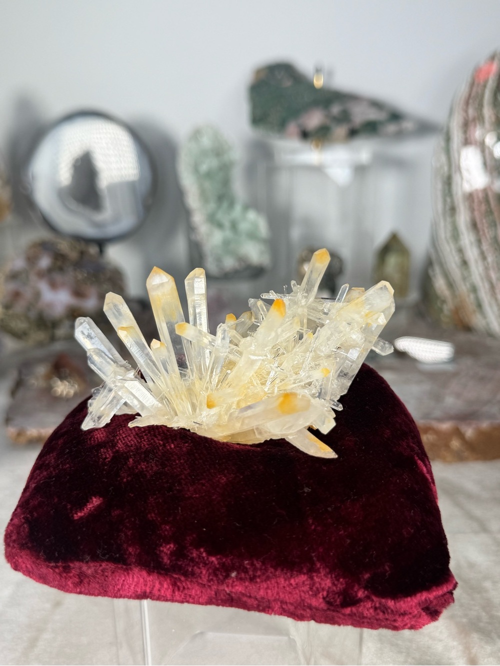 ✨ Mango 🥭 Golden Lemurian Quartz Cluster  | Collector Mineral Specimen |  ✨